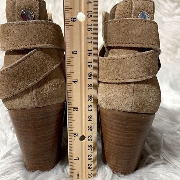 RAG & Bone Harrow Suede Ankle Boots Bootie Ankle Straps Hazel Tan women sz 37 - Picture 8 of 9